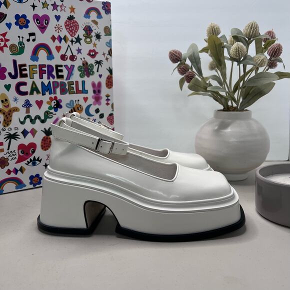 Jeffrey Campbell White Platform Shoes - Picture 3 of 11